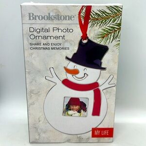 Brookstone Digital Photo Snowman Ornament NIB